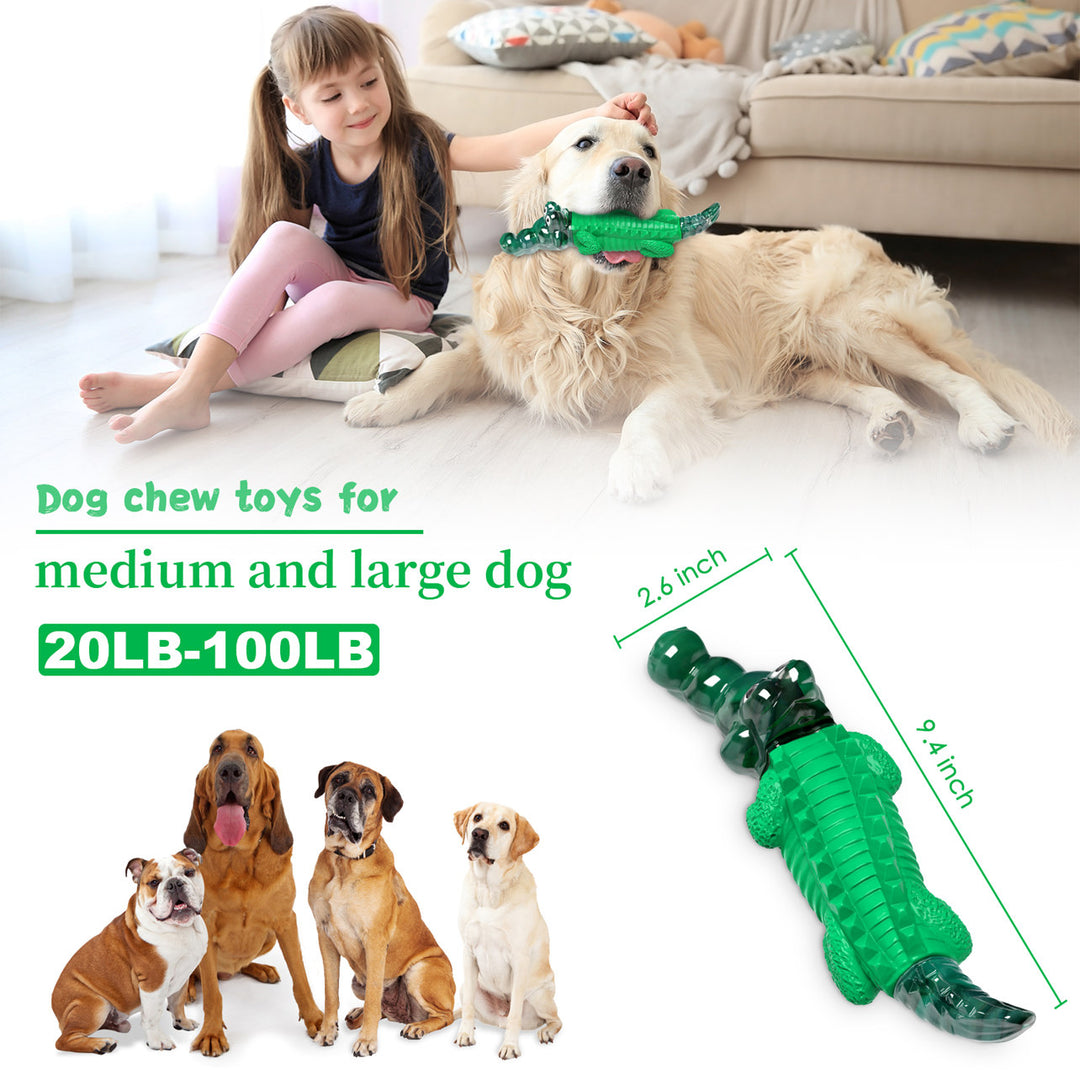 Fuufome Green Gummy Alligator Dog Chew Toy Main Figure 2