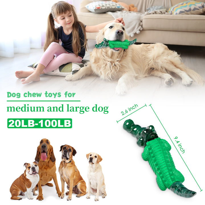 Fuufome Green Gummy Alligator Dog Chew Toy Main Figure 2