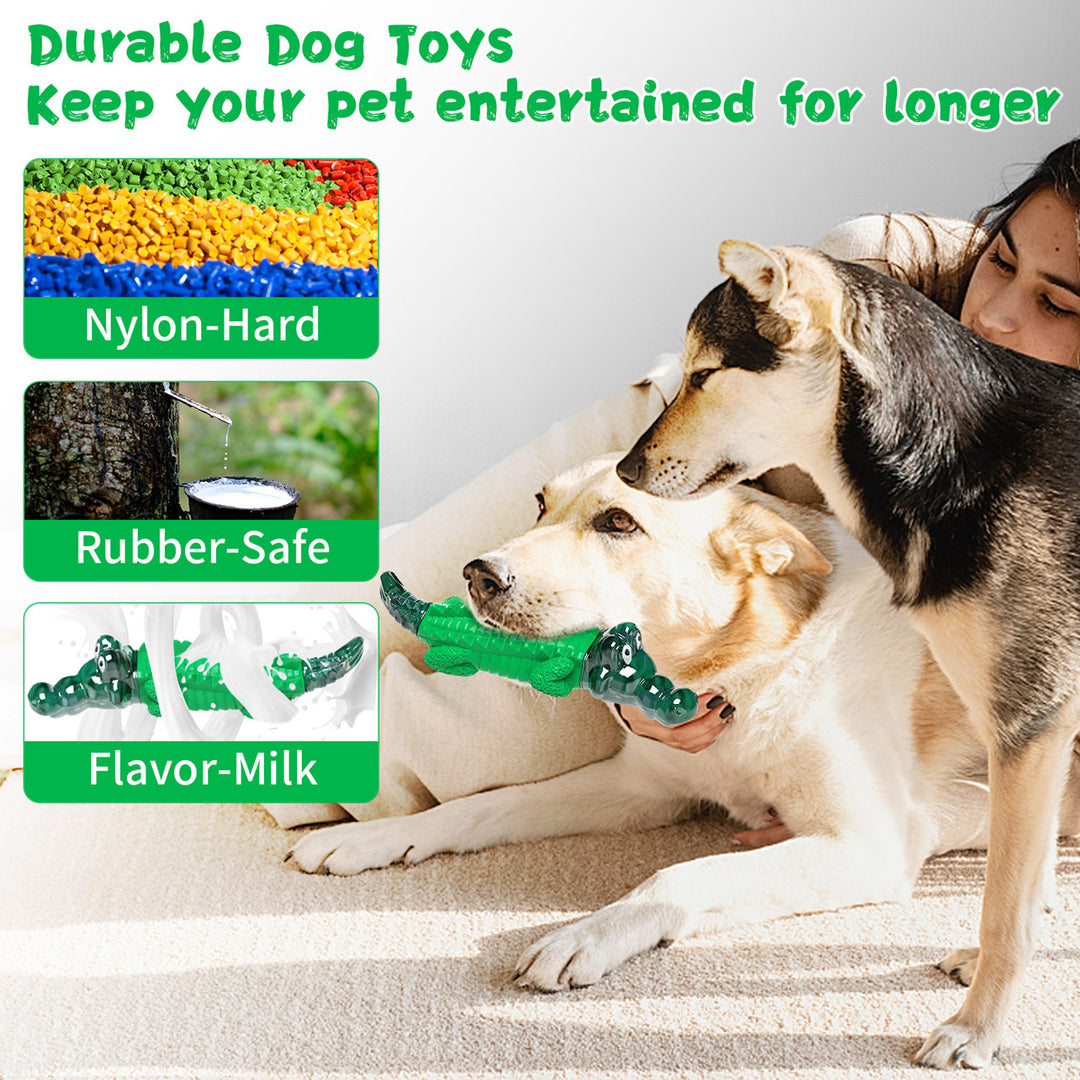 Fuufome Green Gummy Alligator Dog Chew Toy Main Figure 3