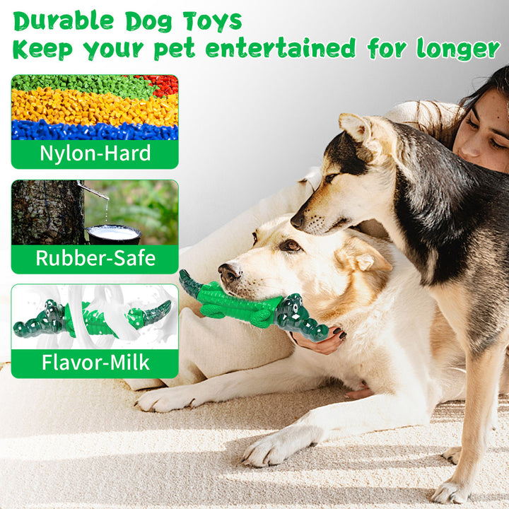 Fuufome Green Gummy Alligator Dog Chew Toy Main Figure 3