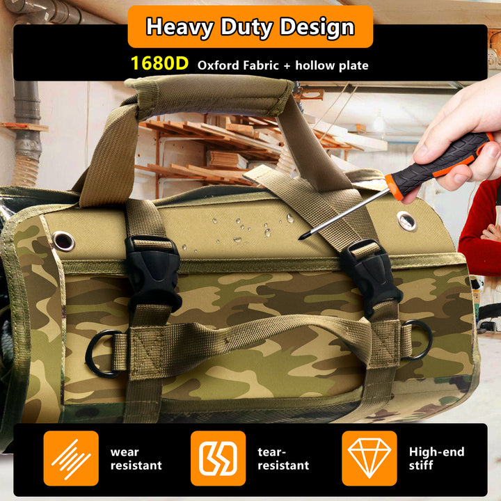 Heavy Duty Tool Roll – Durable Rolling Design with Removable Pockets