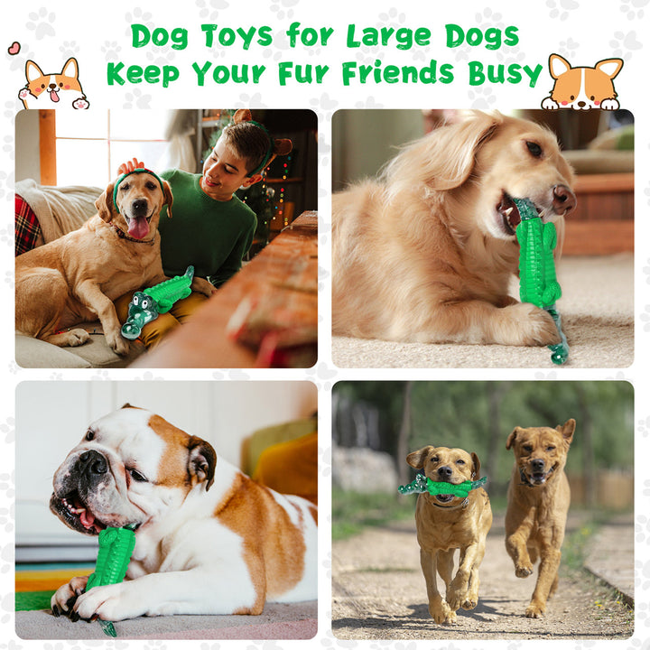 Fuufome Green Gummy Alligator Dog Chew Toy Main Figure 5